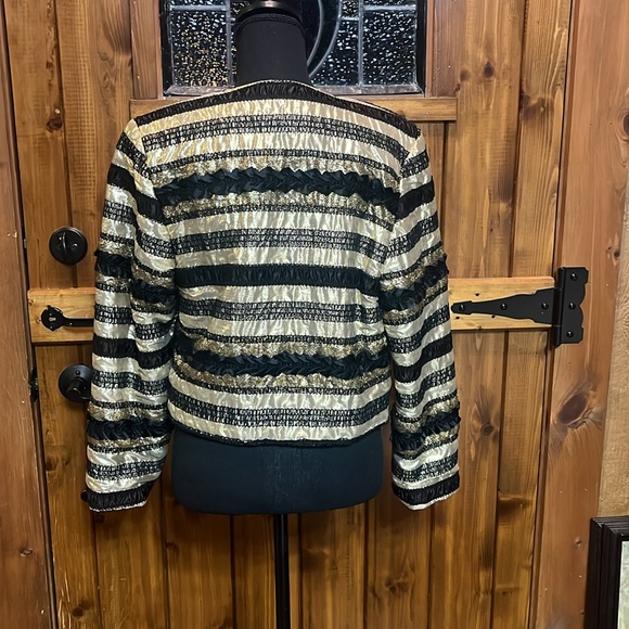 Night Life Rothschild Medium size gold and black cropped jacket - Picture 3 of 4
